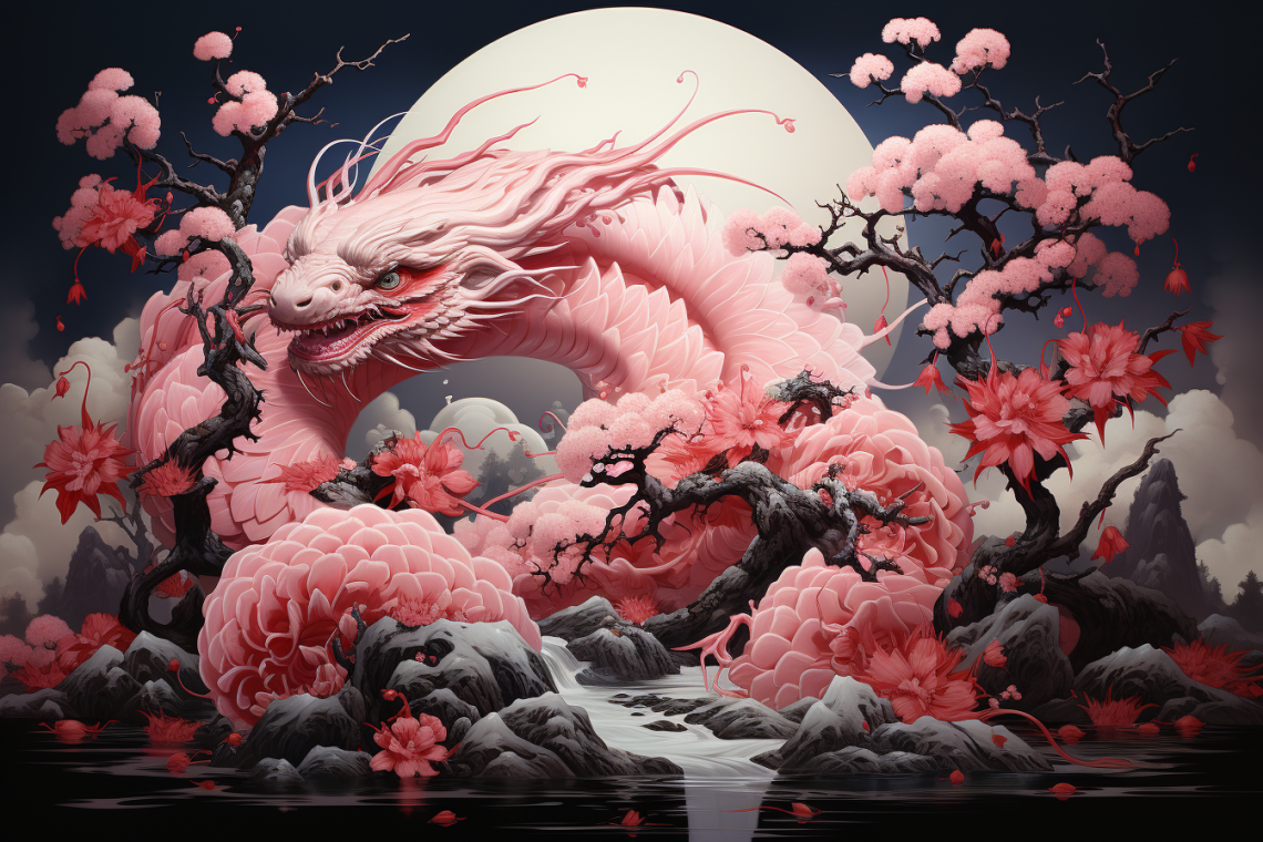 Une hydre version japonaise, réalisé par Studio Blackthorns sur Midjourney